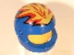 Kék Minifig bukósisak tűzmintával