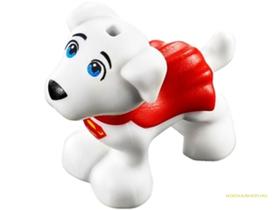 Krypto - Fehér Kutya Piros Köpenyben, Supermen Logoval