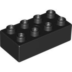 Fekete 2x4 DUPLO Kocka