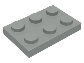 Világosszürke 2x3 Lapos Elem