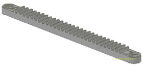 Világosszürke Technic 1x14 Fogas Elem