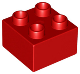 Piros 2x2 DUPLO Kocka Elem