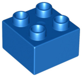 Kék 2x2 DUPLO Kocka Elem