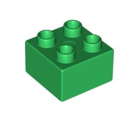 Zöld 2x2 DUPLO Kocka Elem