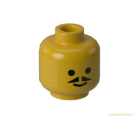Sárga Bajszos Minifigura Fej