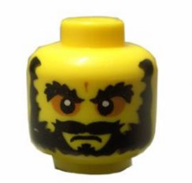Minifigura Mérges Fej, Fekete Szakállal