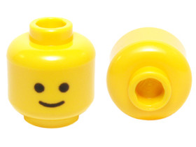 Sárga mosolygós minifigura fej