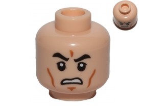 Világos Testszínű minifigura Fej Vicsorgó Arccal