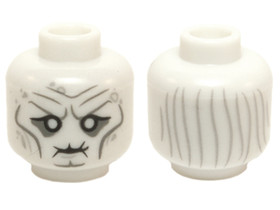 Fehér Minifigura Fej - Szellem