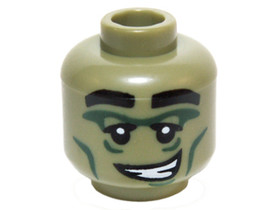 Oliva zöld szörny minifigura fej