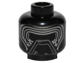 Fekete Minifigura Fej Kylo Ren Maszk Festéssel