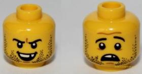 Sárga Minifig fej tört foggal