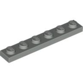 Világosszürke 1x6 Lapos Elem