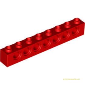 Piros 1X8 Technic Elem Oldalán 7 Lyukkal (használt)