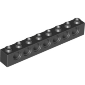 Fekete 1X8 Technic Elem Oldalán 7 Lyukkal