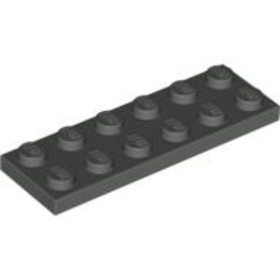 Sötétszürke 2x6 Lapos Elem