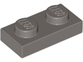 Sötétszürke 1x2 Lapos Elem