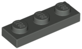 Sötétszürke 1X3 Lapos Elem