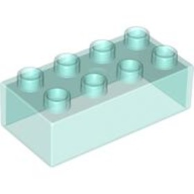 Átlátszó Világoskék 2x4 DUPLO Kocka