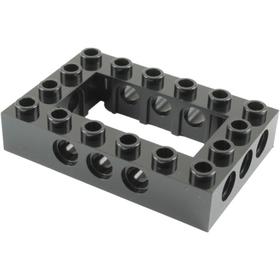 Fekete 4 x 6 Technic elem közepén 2 x 4 üreggel