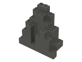 Sötétszürke 3x8x7 Szikla elem