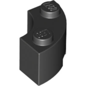 Fekete 2x2 félkör elem