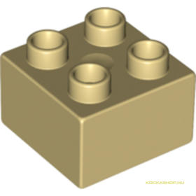 Bézs 2x2 DUPLO Kocka Elem