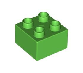 Élénk Zöld 2x2 DUPLO Kocka Elem