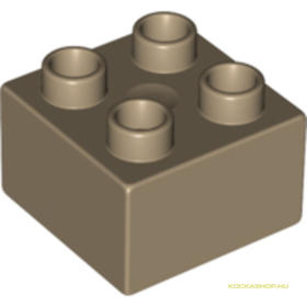 Sötétbézs 2x2 DUPLO Kocka Elem