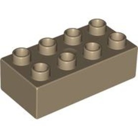 Sötétbézs 2x4 DUPLO Kocka