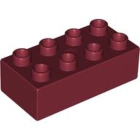 Sötétpiros 2x4 DUPLO Kocka