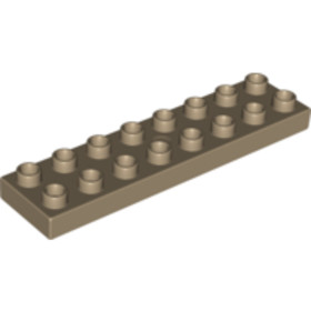 Sötétbézs 2x8 DUPLO Lapos Elem
