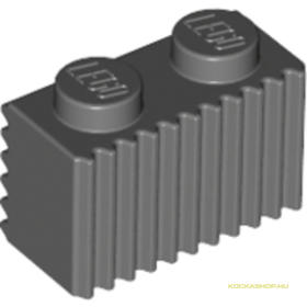 Sötét kékes-szürke 1X1X2 Elem, Bordázott