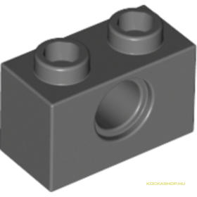 Sötét kékes-szürke Technic 1X2 Elem, Lyukkal