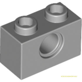 Világos kékes-szürke Technic 1X2 Elem, Lyukkal