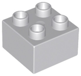Világos Kékes-szürke 2x2 DUPLO Kocka Elem