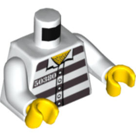 Fehér Minifigura Felsőrész Rabruha
