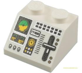 Fehér 2x2/45° elem, repulőgép irányító panel