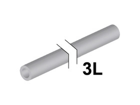 Világos kékesszürke tömlő, merev 3mm D. 3L / 2,4cm