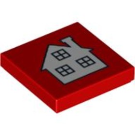 Piros 2x2 Csempe Házikó Festéssel