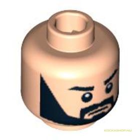 Világos Testszín Minifigura Fej Fekete Szakállal