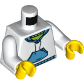 Fehér Minifigura Felsőrész -