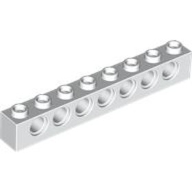 Fehér 1X8 Technic Elem Oldalán 7 Lyukkal