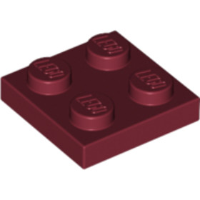 Sötét piros 2X2 Lapos Elem