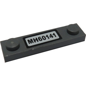 Sötét Kékesszürke 1x4 Lapos elem két bütyökkel, matricázott MH60141