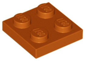 Sötétnarancs 2X2 Lapos Elem