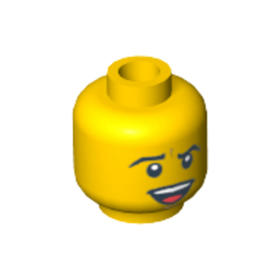Sárga Minifig punk rocker fej