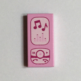 Élénkpink 1x2 Csempe - Telefon/Zenelejátszó Minta
