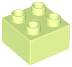 Sárgászöld 2x2 DUPLO Kocka Elem