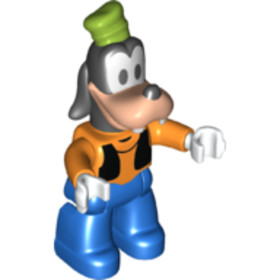 Duplo Figure Lego Ville, Goofy, Orange Sweater, Blue Legs